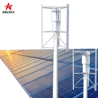 Off-grid/On-grid Wind-solar Hybrid Power Generation System Vertical-axis Wind Turbines with Solar Panels (3kW-500 kW Customizable)